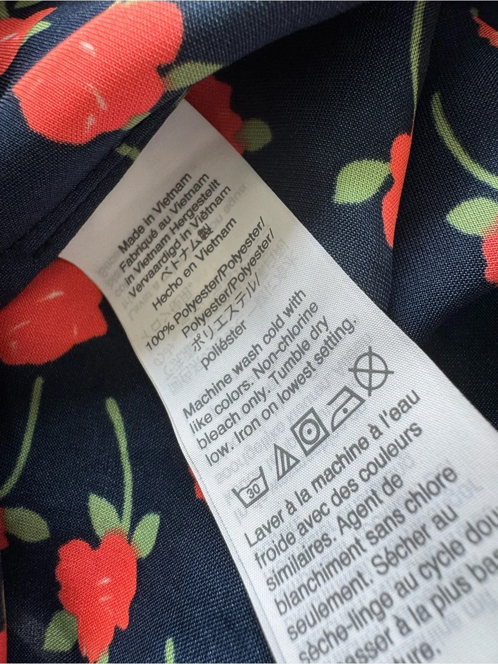 J. Crew Navy A-Line Maxi Skirt with Red Floral Print Size Small